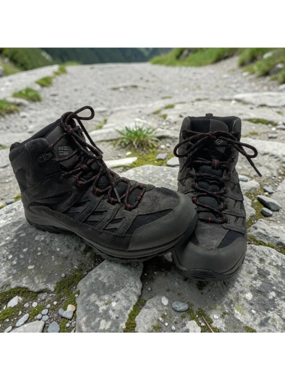 Columbia Mens 10.5 Hiking Boots Leather Black